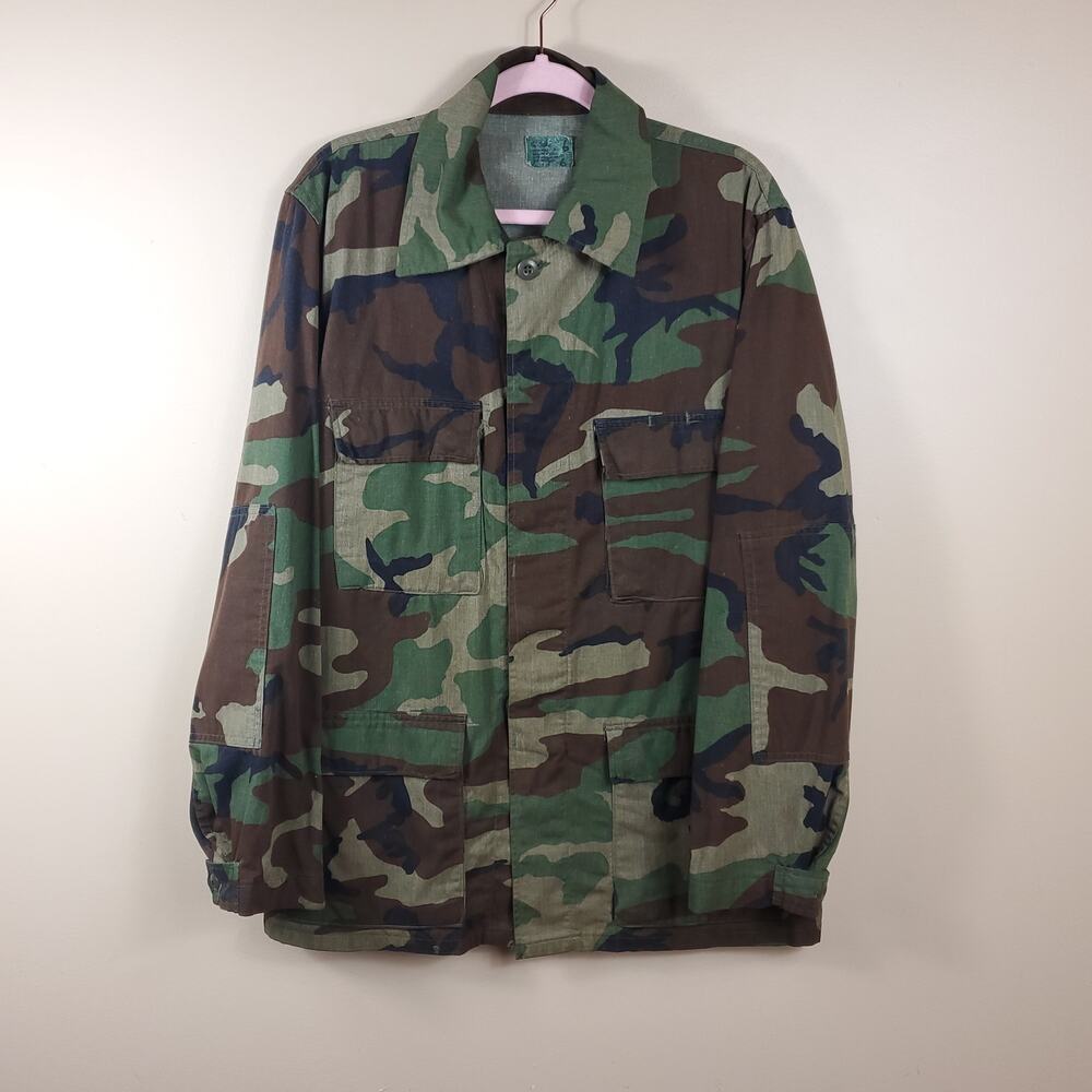 Army Combat Coat in Woodland Camo Size Small Long